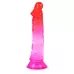 Яркий розово-красный фаллоимитатор с присоской розовый с красным 