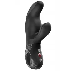 Черный вибратор с клиторальным стимулятором Miss Bi - 17 см черный Черный вибратор с клиторальным стимулятором Miss Bi - 17 см черный