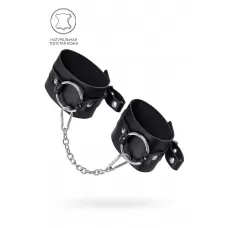 Черные оковы из толстой кожи с люверсами черный 