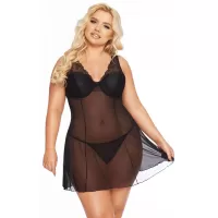 Полупрозрачная сорочка Berta синий XXXL
