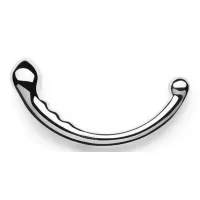 Серебристый фаллоимитатор в форме дуги Hoop - 19,7 см серебристый 