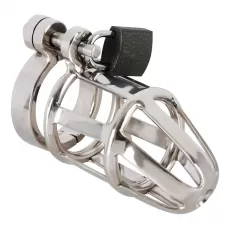 Мужской пояс верности Chastity Cage серебристый 