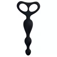 Черная анальная цепочка Aquilae - 18 см черный 