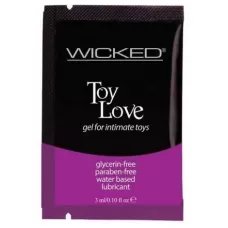 Лубрикант на водной основе для использования с игрушками WICKED Toy Love - 3 мл  