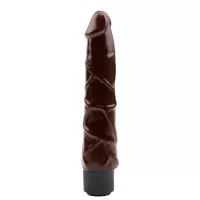 Коричневый вибратор-реалистик Ignite Vibrating Cock - 21,5 см коричневый 
