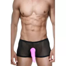 Черные боксеры с розовой вставкой черный с розовым L-XL