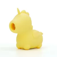 Желтый клиторальный вибромассажер Unihorn Bean Blossom с подвижным язычком желтый 