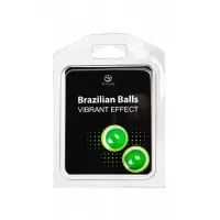 Набор из 2 шариков с массажным маслом Brazilian Balls с эффектом вибрации  