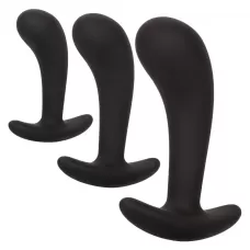 Набор из 3 черных стимуляторов простаты Silicone Prostate Kit черный 