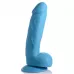 Голубой фаллоимитатор на присоске 8.25  Dildo with Balls - 22,8 см голубой 