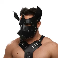 Черная кожаная маска «Собака черный 