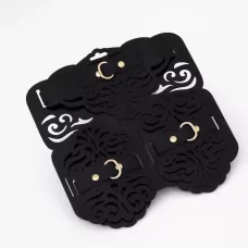 Фигурный набор для БДСМ-игр с узорами и золотистой фурнитурой черный с золотистым 