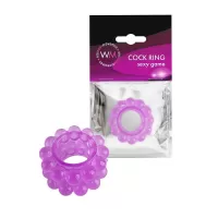 Лиловое эрекционное кольцо с 2 рядами стимулирующих шариков лиловый 