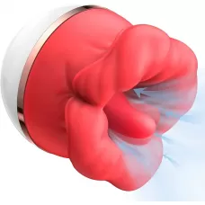 Красный клиторальный стимулятор в форме ротика красный Красный клиторальный стимулятор в форме ротика красный