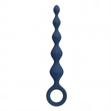 Синяя анальная ёлочка с кольцом 5 Beads Anal Bead - 20,4 см синий 