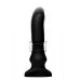 Черный фрикционный вибратор Silicone Vibrating   Thrusting Plug with Remote Control - 17,1 см черный 