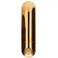 Золотистая перезаряжаемая вибропуля 7 Speed Rechargeable Bullet - 7,7 см золотистый 