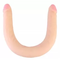 Телесный двухсторонний фаллоимитатор-реалистик - 49,5 см телесный 