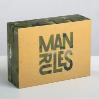 Складная коробка Man rules - 16 х 23 см зеленый камуфляж 