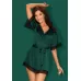 Соблазнительный коротенький пеньюар Sensuelia зеленый S-M
