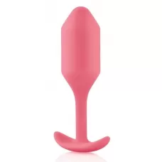 Розовая пробка для ношения B-vibe Snug Plug 2 - 11,4 см розовый 