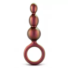 Массажер для анальной стимуляции цвета бронзы Matrix Beaded Loop Plug - 13,3 см бронзовый 