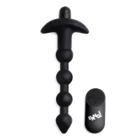 Черные анальные бусы с вибрацией и пультом ДУ 28X Remote Control Vibrating Silicone Anal Beads - 19 см черный 