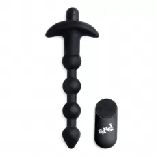 Черные анальные бусы с вибрацией и пультом ДУ 28X Remote Control Vibrating Silicone Anal Beads - 19 см черный 