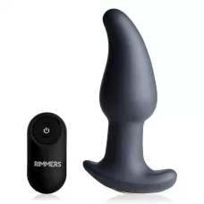 Черная анальная вибропробка с эффектом римминга Gyro M Curved Rimming Plug - 13,7 см черный 