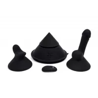 Конусный вибромассажер Cowgirl Cone с 2 насадками черный 