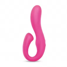 Розовый вибромассажер с клиторальным отростком Harmony Vibe - 16,8 см розовый 