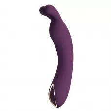 Фиолетовый вибратор с ушками DJ Rabbit - 13,9 см фиолетовый 