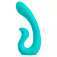 Бирюзовый вибратор NAIRA Dual Heads Vibrator - 17,5 см бирюзовый 