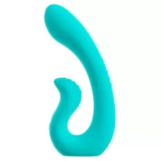 Бирюзовый вибратор NAIRA Dual Heads Vibrator - 17,5 см бирюзовый 
