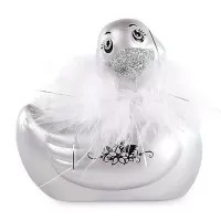Серебристый вибратор-уточка I Rub My Duckie 2.0 Paris серебристый 