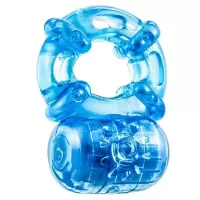 Голубое эрекционное виброкольцо Reusable 5 Function Cock Ring голубой 