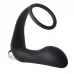 Черное эрекционное кольцо с вибропробкой Vibrating Anal Plug With Cockring черный 