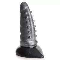 Серый фантазийный фаллоимитатор Beastly Tapered Bumpy Silicone Dildo - 21 см серый 