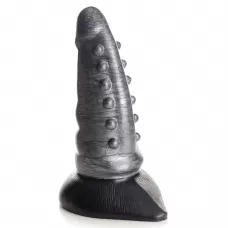 Серый фантазийный фаллоимитатор Beastly Tapered Bumpy Silicone Dildo - 21 см серый 
