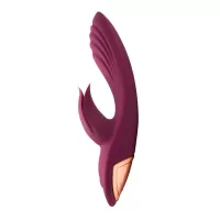 Сливовый вибратор-кролик 5’’ Silicone Kissing - 20,2 см сливовый 