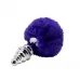 Анальная пробка Metal Anal Fluffly Twist Plug S с фиолетовым хвостиком фиолетовый 