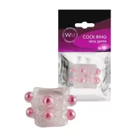 Прозрачная насадка на пенис с цветными шариками прозрачный 