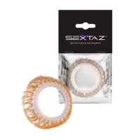 Эрекционное кольцо с бежевыми «ресничками бежевый 