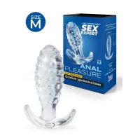 Прозрачная анальная пробка с шишечками - 8 см прозрачный 