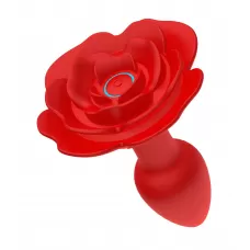 Красный анальный вибростимулятор в форме розы красный 