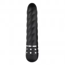 Черный мини-вибратор Diamond Twisted Vibrator - 11,4 см черный 