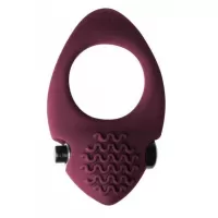 Бордовое эрекционное виброкольцо Pure Passion Midnight бордовый 