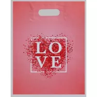 Полиэтиленовый пакет Love - 31 х 40 см розовый 