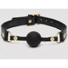 Черный кляп-шар Bound to You Faux Leather Ball Gag черный 