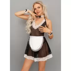 Игровой костюм безотказной горничной черный с белым L-XL
